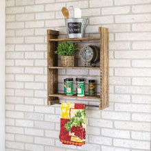 Load image into Gallery viewer, Camelia - Three Tier Rustic Wall Shelves