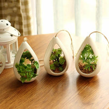 Load image into Gallery viewer, Decorative Ceramic Hanging Planter Pot with Artificial Plant