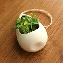 Load image into Gallery viewer, Decorative Ceramic Hanging Planter Pot with Artificial Plant