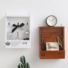 Load image into Gallery viewer, Santos - Hanging Wood Pocket Shelf & Key Hooks