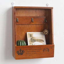 Load image into Gallery viewer, Santos - Hanging Wood Pocket Shelf & Key Hooks