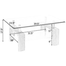 Load image into Gallery viewer, Flynn - Modern Nordic Rectangular Glass Coffee Table
