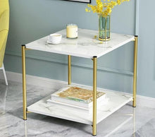Load image into Gallery viewer, Milton - Wooden Two-Layer Marble Texture Coffee Table