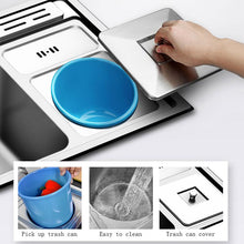 Load image into Gallery viewer, Ross - Stainless Steel Double Countertop Kitchen Sink with Trash Can