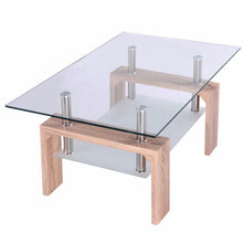Load image into Gallery viewer, Bertha - Modern Glass Coffee Table with Storage Shelf
