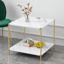 Load image into Gallery viewer, Milton - Wooden Two-Layer Marble Texture Coffee Table