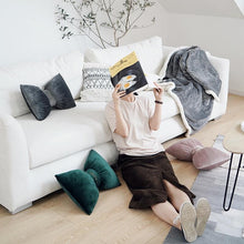 Load image into Gallery viewer, Aria - Bow Knot Neck Support Velvet Pillow