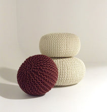 Load image into Gallery viewer, Handmade Round Knitted Pouf
