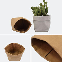 Load image into Gallery viewer, Whitely - Reusable Artful Kraft Paper Flower Plant Pot
