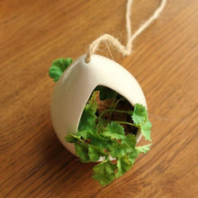 Load image into Gallery viewer, Decorative Ceramic Hanging Planter Pot with Artificial Plant
