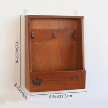 Load image into Gallery viewer, Santos - Hanging Wood Pocket Shelf &amp; Key Hooks
