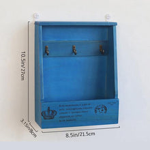 Load image into Gallery viewer, Santos - Hanging Wood Pocket Shelf &amp; Key Hooks
