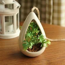 Load image into Gallery viewer, Decorative Ceramic Hanging Planter Pot with Artificial Plant
