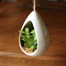 Load image into Gallery viewer, Decorative Ceramic Hanging Planter Pot with Artificial Plant
