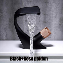 Load image into Gallery viewer, Annetta - Modern Chrome Plated Solid Brass Waterfall Spout Bathroom Faucet
