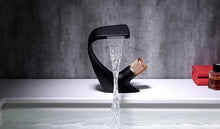 Load image into Gallery viewer, Annetta - Modern Chrome Plated Solid Brass Waterfall Spout Bathroom Faucet
