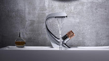 Load image into Gallery viewer, Annetta - Modern Chrome Plated Solid Brass Waterfall Spout Bathroom Faucet
