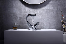 Load image into Gallery viewer, Annetta - Modern Chrome Plated Solid Brass Waterfall Spout Bathroom Faucet
