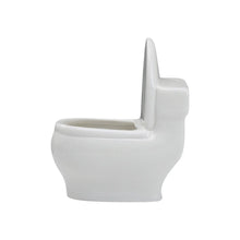 Load image into Gallery viewer, White Ceramic Toilet Design Flower Planter

