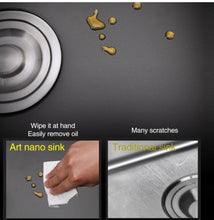 Load image into Gallery viewer, Ari - Black Nano Antibacterial Stainless Steel Double Bowl Kitchen SInk
