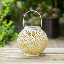 Load image into Gallery viewer, Bode - Round Solar Hanging Shadow Cast Lantern
