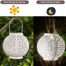 Load image into Gallery viewer, Bode - Round Solar Hanging Shadow Cast Lantern
